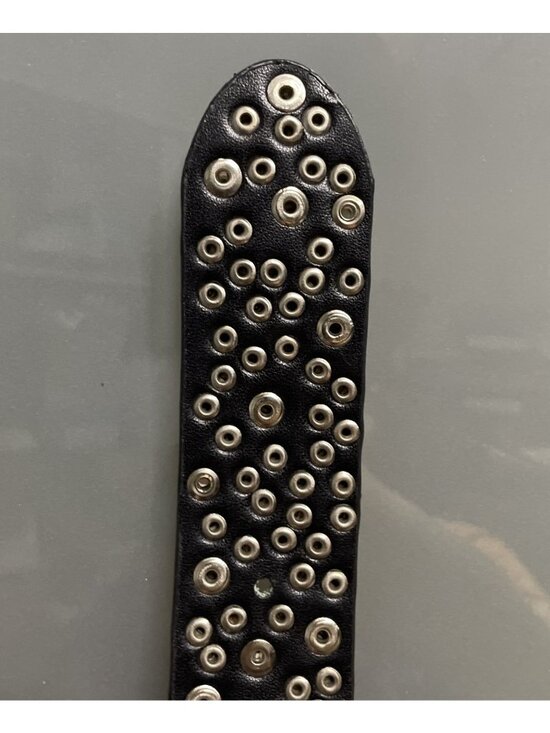 Vintage Dome Studded Black Leather Belt 34” Unisex Biker Punk Rock Metal Emo Alt main image 6